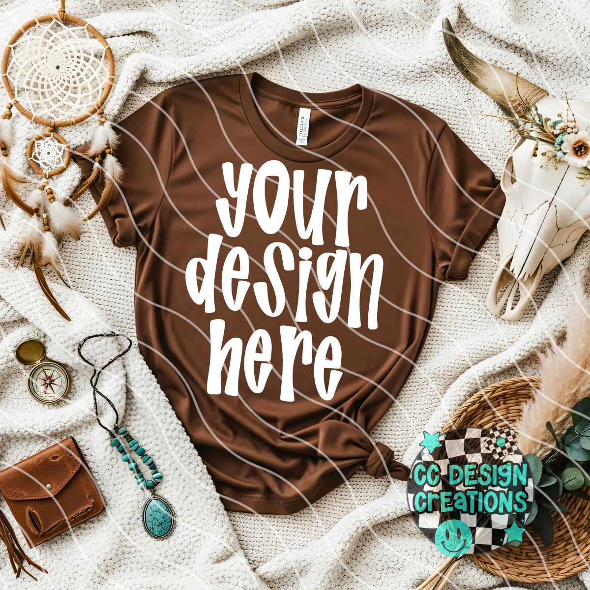 Brown Tee Boho Mock