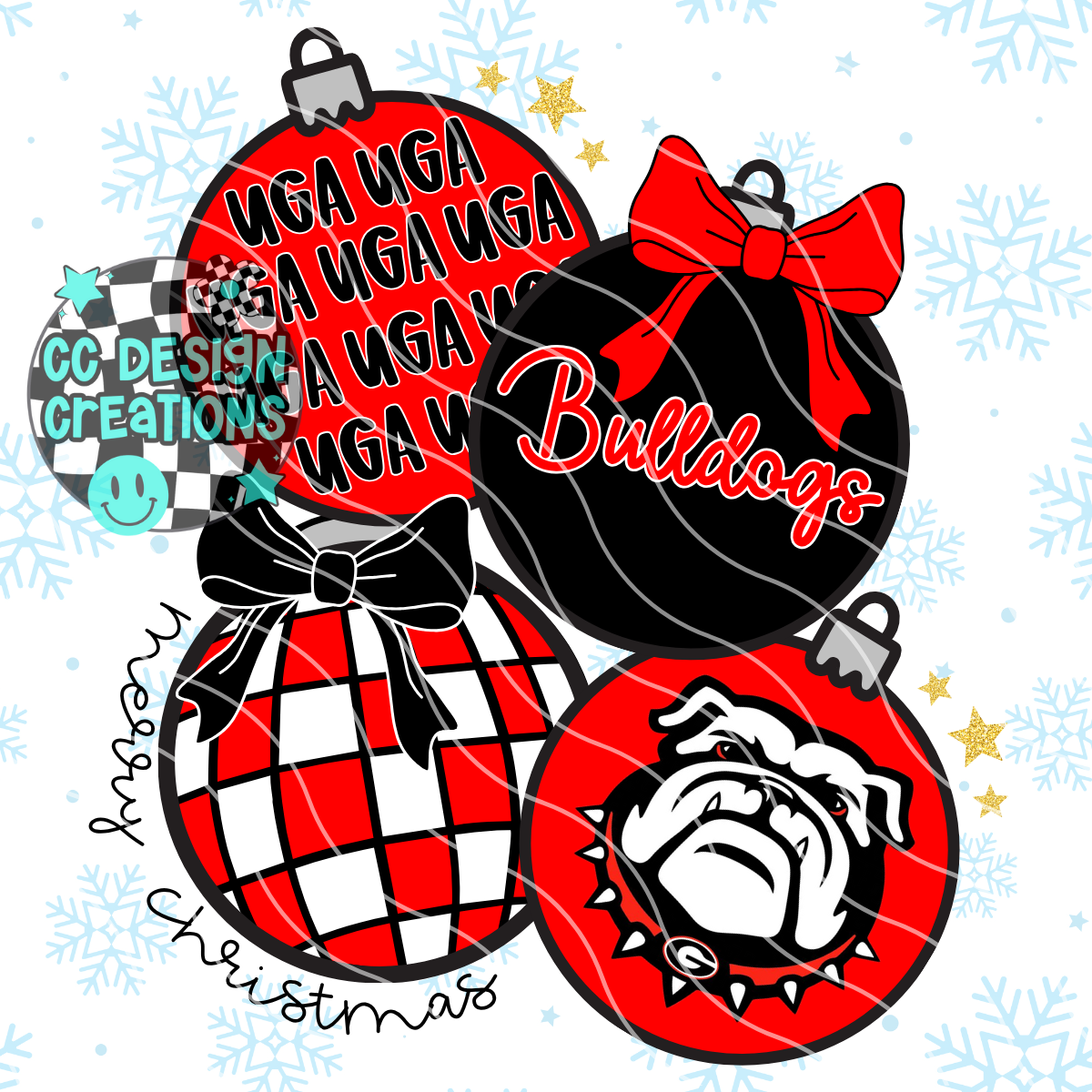 Bulldogs Retro Football Christmas PNG Digital Download