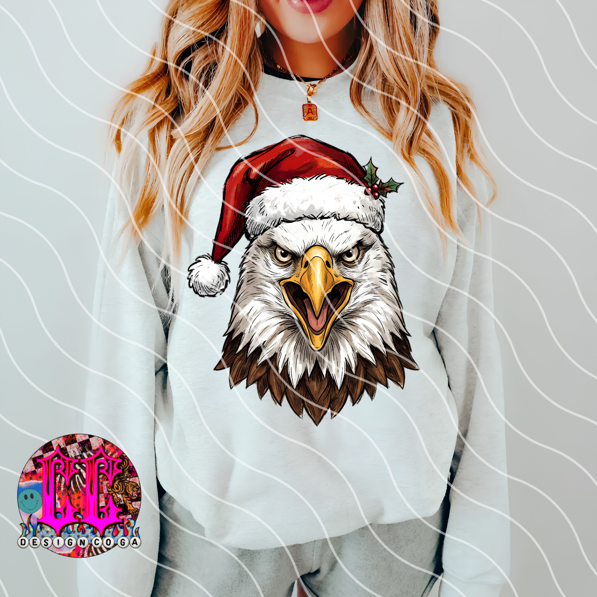 EAGLES CHRISTMAS SKETCH MASCOT PNG DIGITAL DOWNLOAD