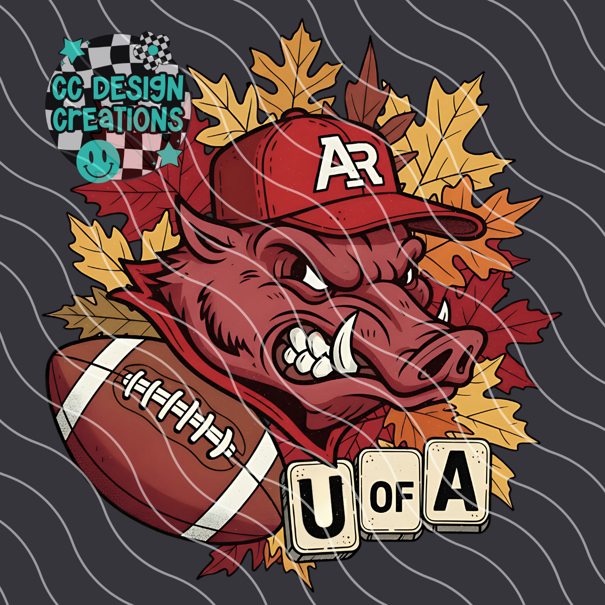 Arkansas Fall Football PNG Digital Download