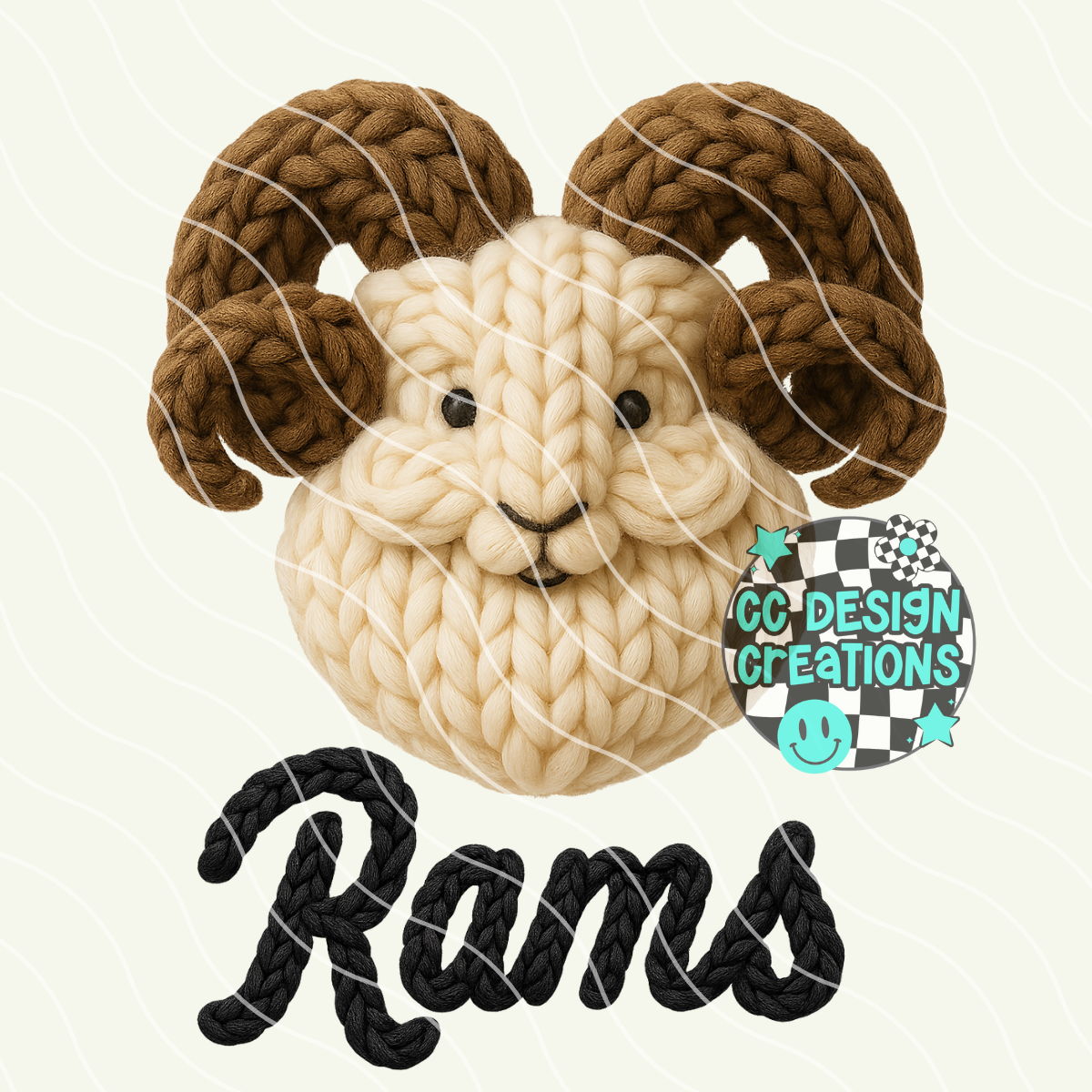 FAUX YARN Rams Mascot PNG Digital Download