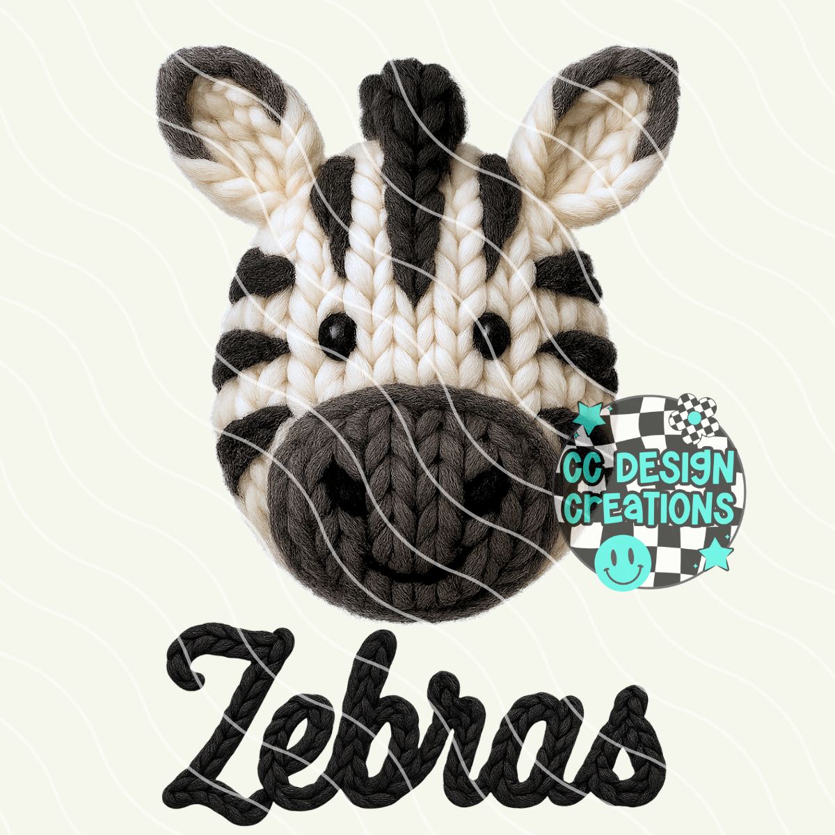 FAUX YARN Zebra Mascot PNG Digital Download