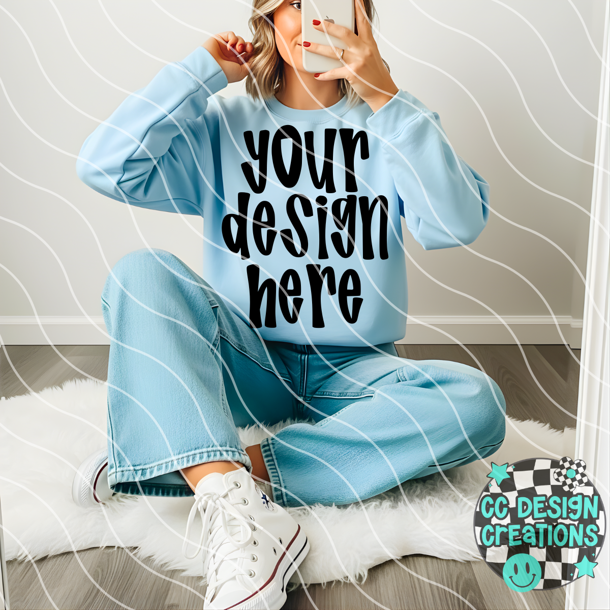 Light Blue Casual Mock