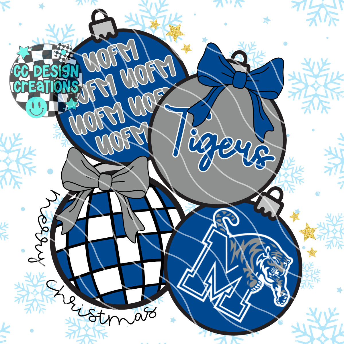 Memphis Retro Football Christmas PNG Digital Download
