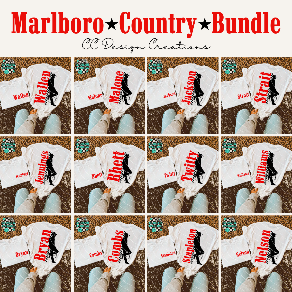 Reds Country Bundle PNG Digital Download (17 Designs w/ Pkts)