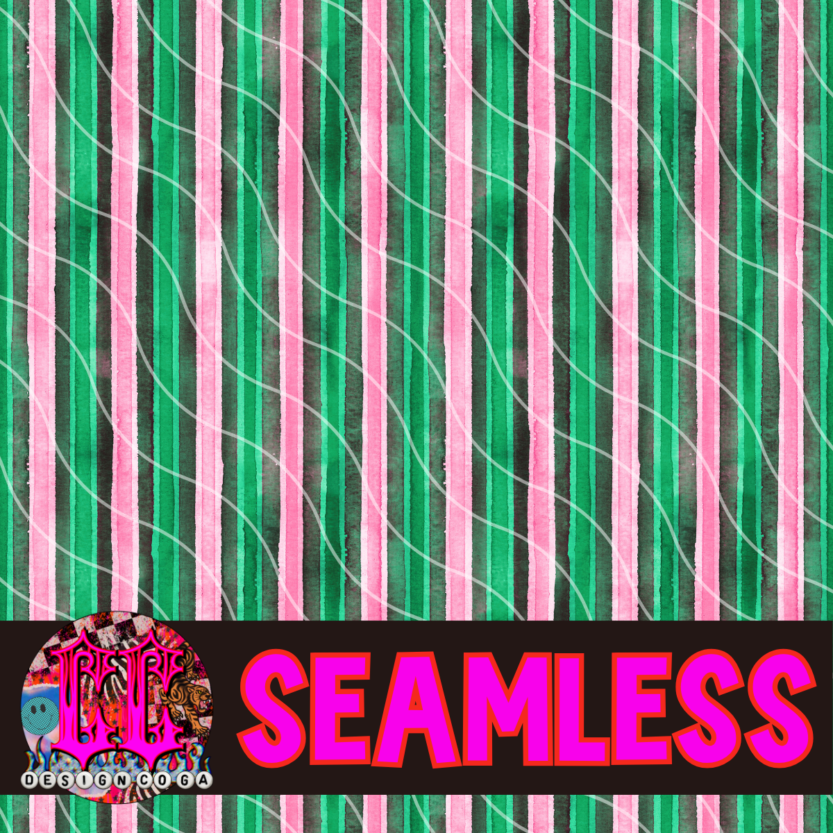 PINK AND GREEN STRIPES SEAMLESS PNG DIGITAL DOWNLOAD