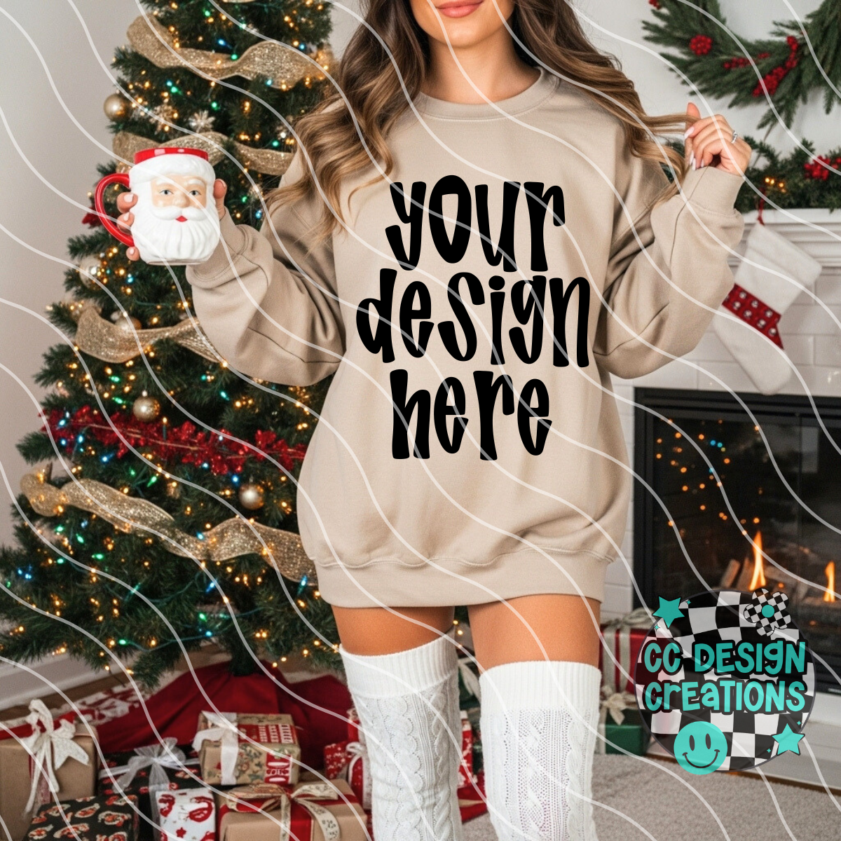 Sand Sweatshirt Christmas Stockings Mock
