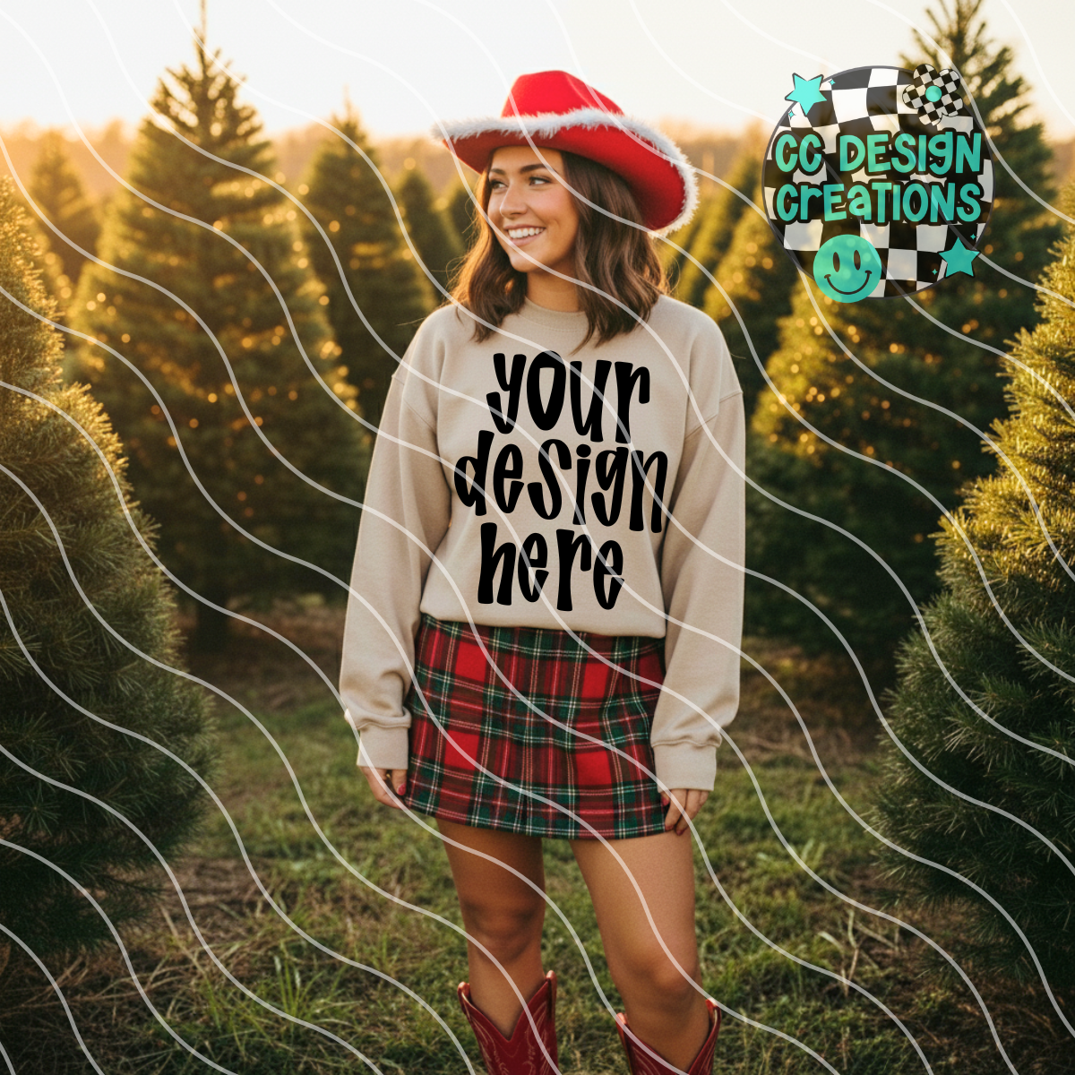 Sand Sweatshirt Tree Farm Mock