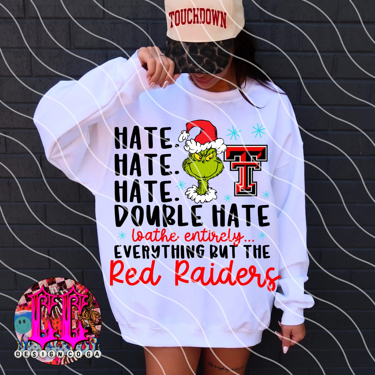 TX TCH DOUBLE HATE FOOTBALL PNG DIGITAL DOWNLOAD