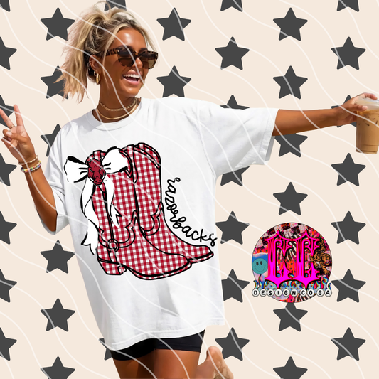 RZRBACKS COWGIRL PLAID FOOTBALL PNG DIGITAL DOWNLOAD