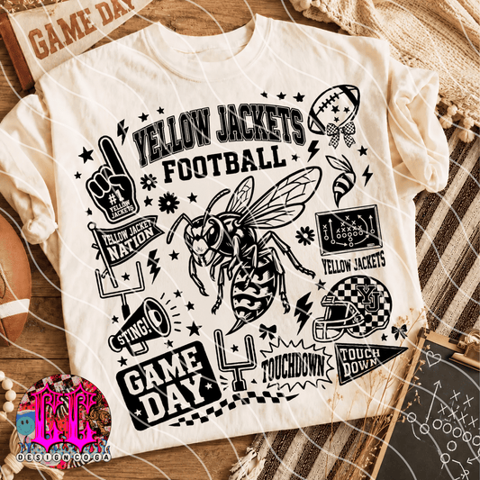 YELLOW JACKETS MASCOT COLLAGE PNG DIGITAL DOWNLOAD