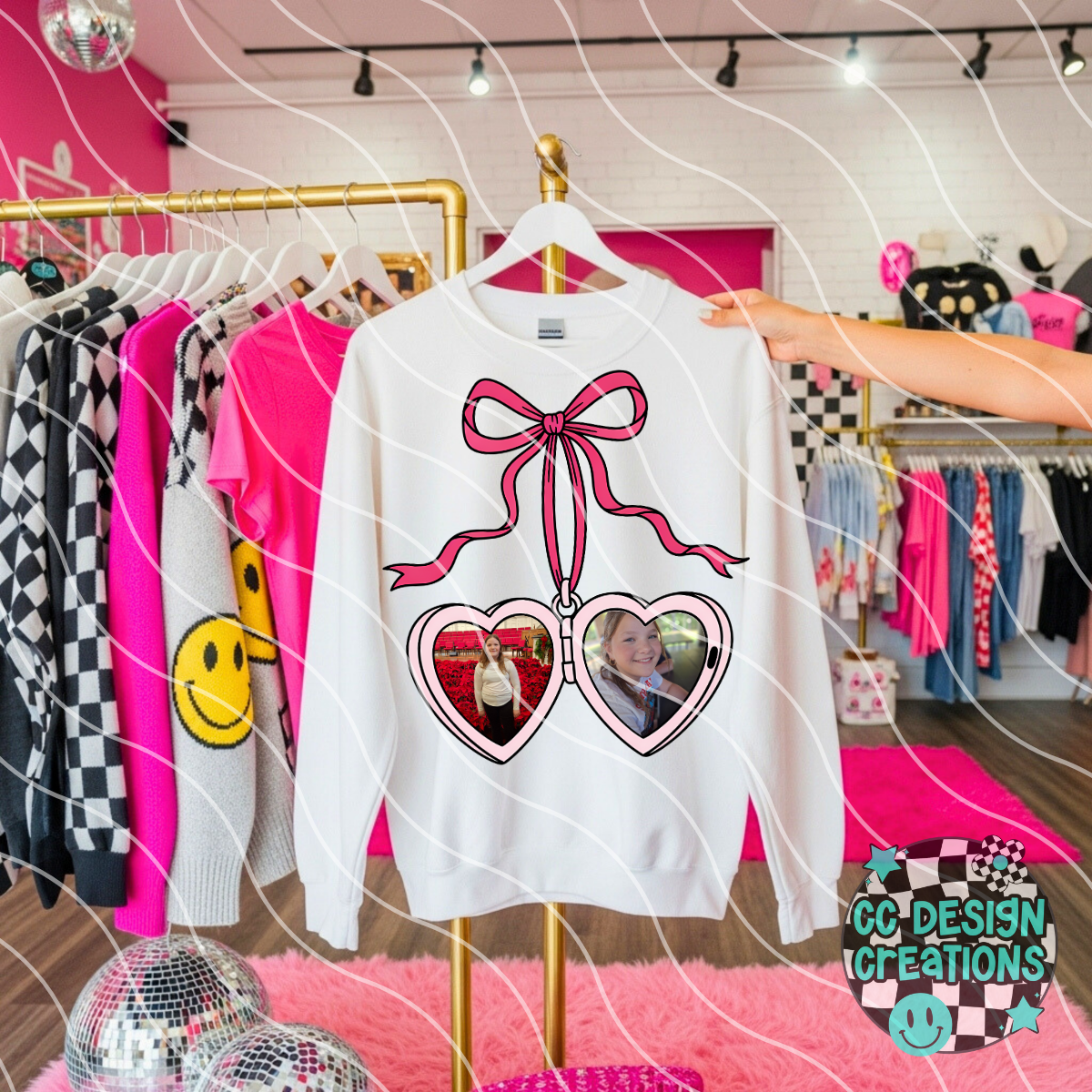 CUSTOM Heart Locket Girls PNG Digital Download