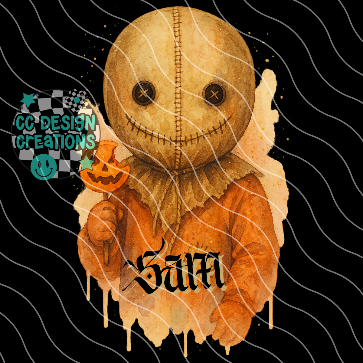 Sam Horror Watercolor PNG Digital Download