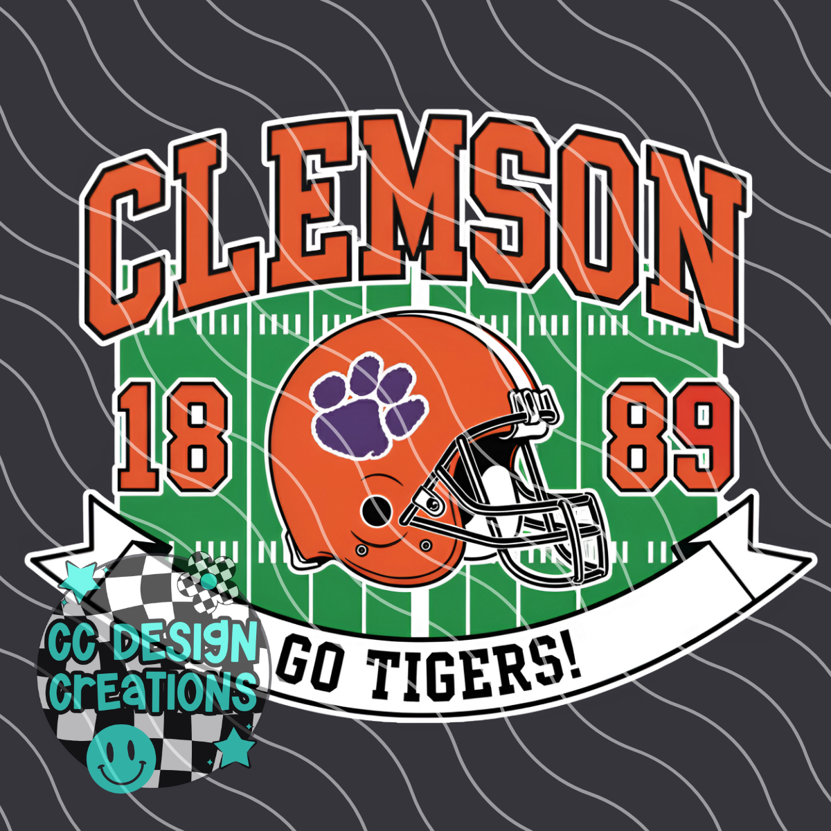 Clemson Retro Collegiate PNG Digital Download