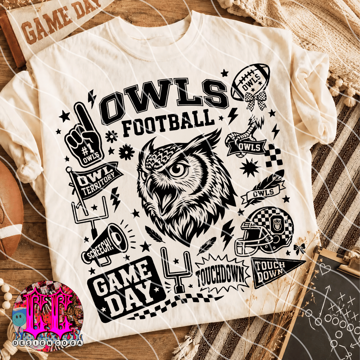 OWLS MASCOT COLLAGE PNG DIGITAL DOWNLOAD