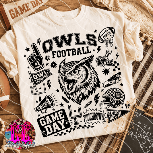 OWLS MASCOT COLLAGE PNG DIGITAL DOWNLOAD