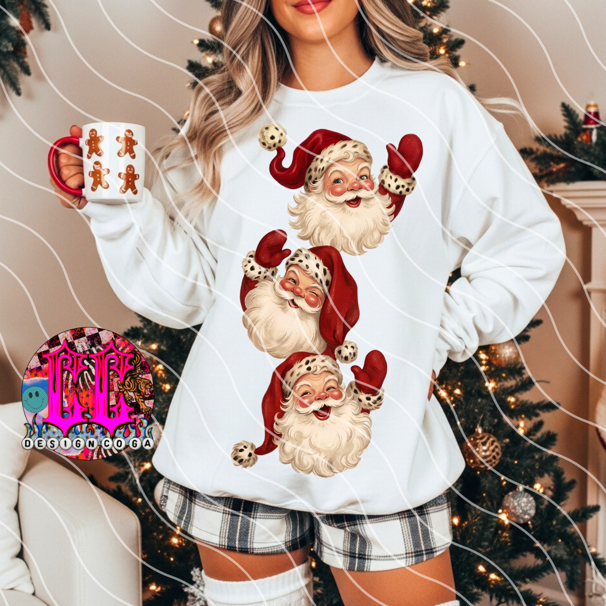 VINTAGE SANTA SPOTS PNG DIGITAL DOWNLOAD