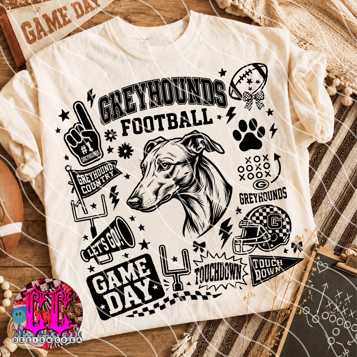 GREYHOUNDS MASCOT COLLAGE PNG DIGITAL DOWNLOAD