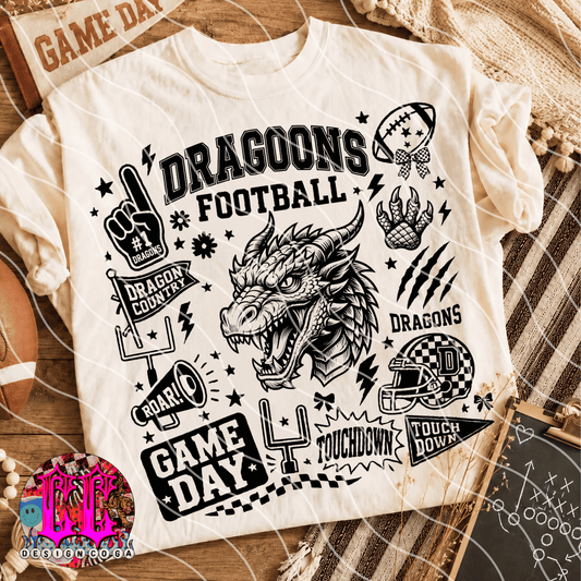 DRAGONS MASCOT COLLAGE PNG DIGITAL DOWNLOAD