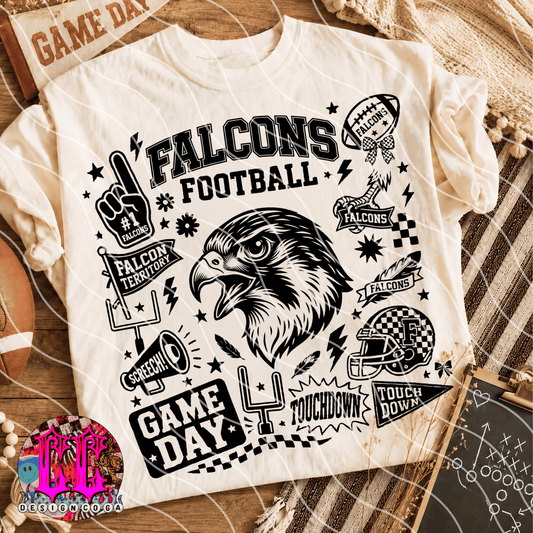 FALCONS MASCOT COLLAGE PNG DIGITAL DOWNLOAD