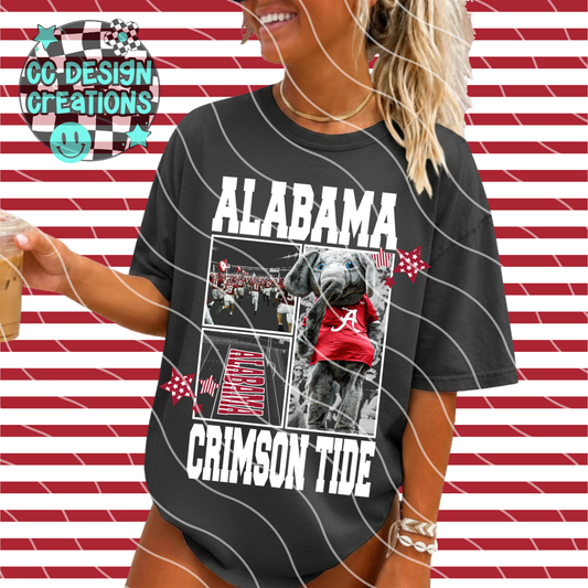 BAMA FOOTBALL COLLAGE PNG DIGITAL DOWNLOAD (WHITE + BLACK INCLUDED)