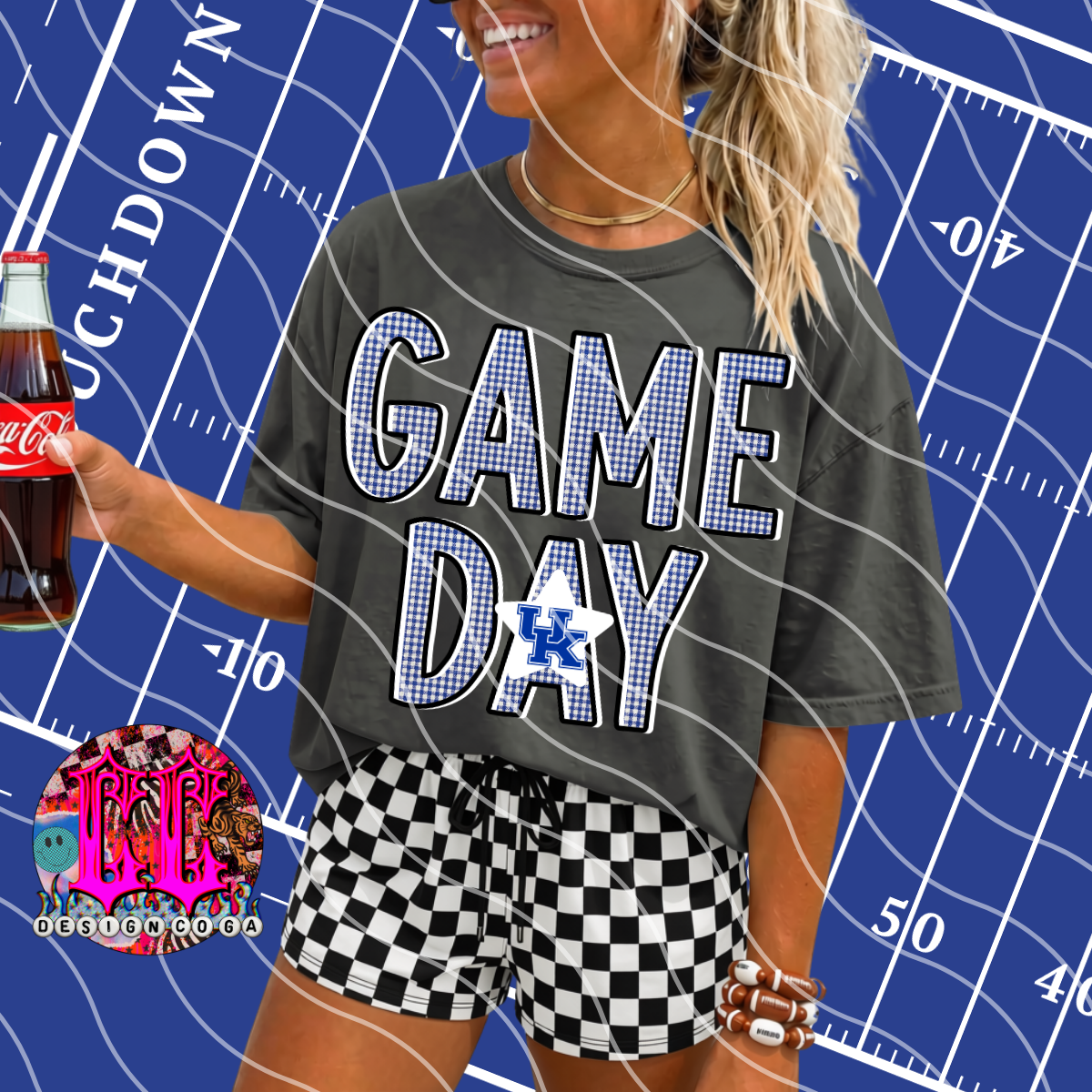 WILDCATS GAME DAY PLAID FOOTBALL PNG DIGITAL DOWNLOAD