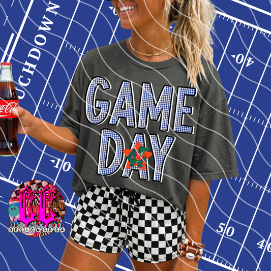 GATORS GAME DAY PLAID FOOTBALL PNG DIGITAL DOWNLOAD