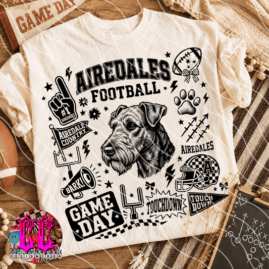 AIREDALES MASCOT COLLAGE PNG DIGITAL DOWNLOAD