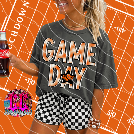 OK COWBOYS GAME DAY PLAID FOOTBALL PNG DIGITAL DOWNLOAD