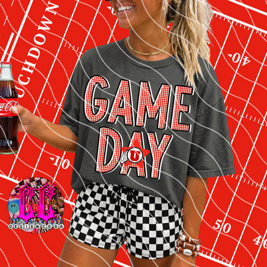 UTES GAME DAY PLAID FOOTBALL PNG DIGITAL DOWNLOAD