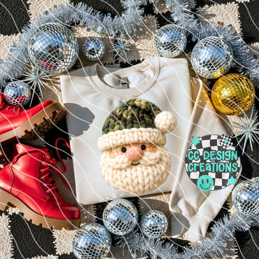 FAUX YARN Camo Santa PNG Digital Download
