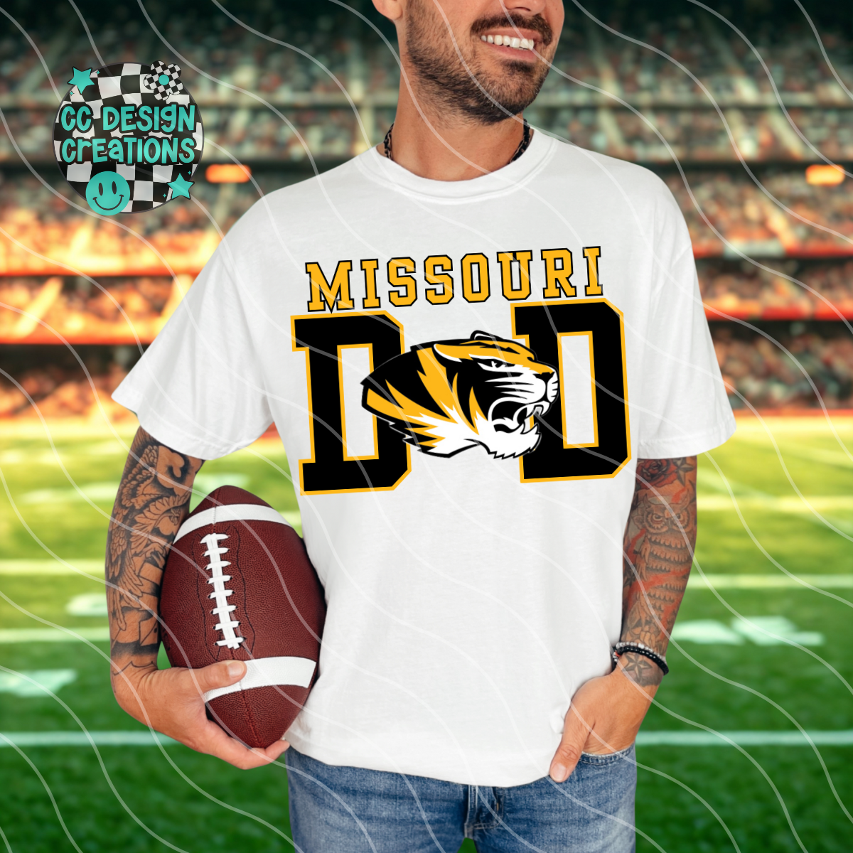 Mizzou Dad Football PNG Digital Download