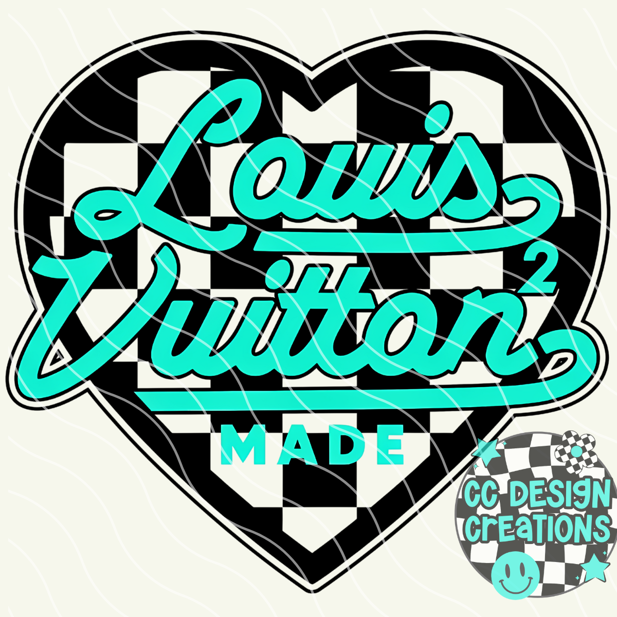 Turquoise Black Louis PNG Digital Download
