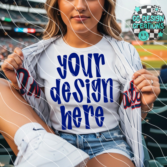 BASEBALL WHITE TEE UPCLOSE MOCK