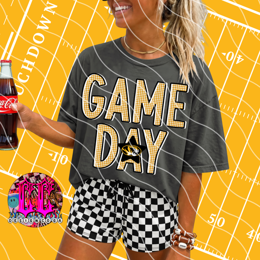 MIZZOU GAME DAY PLAID FOOTBALL PNG DIGITAL DOWNLOAD