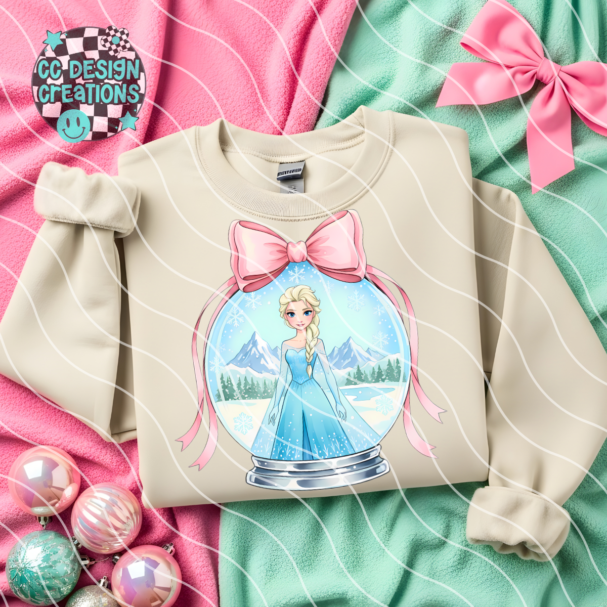 Winter Princess Snowglobe PNG Digital Download 3
