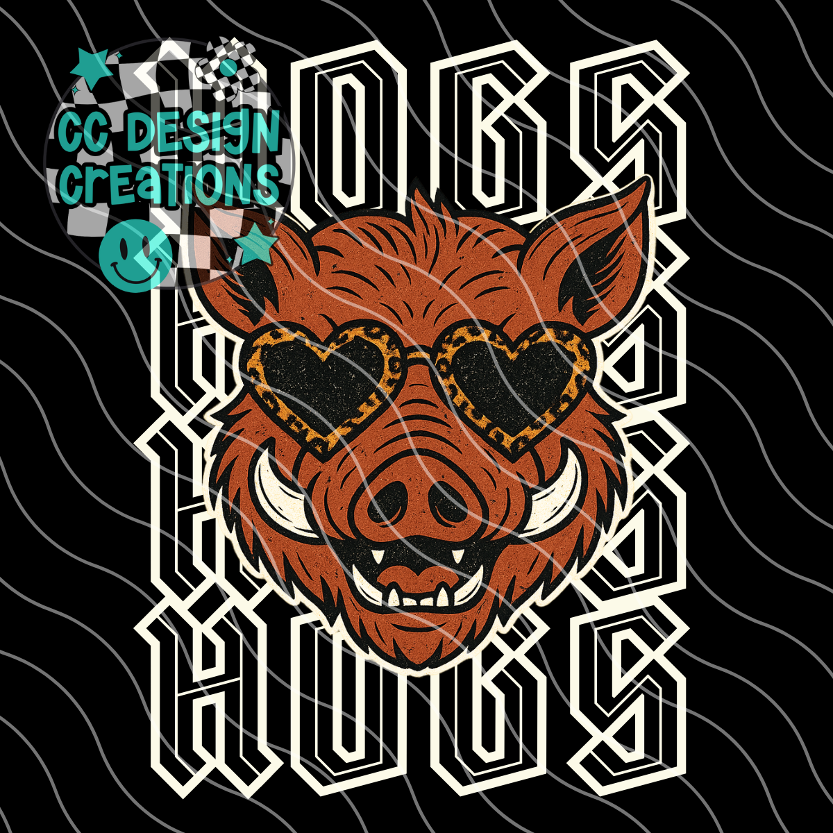 Hogs Preppy Grunge Mascot PNG Digital Download