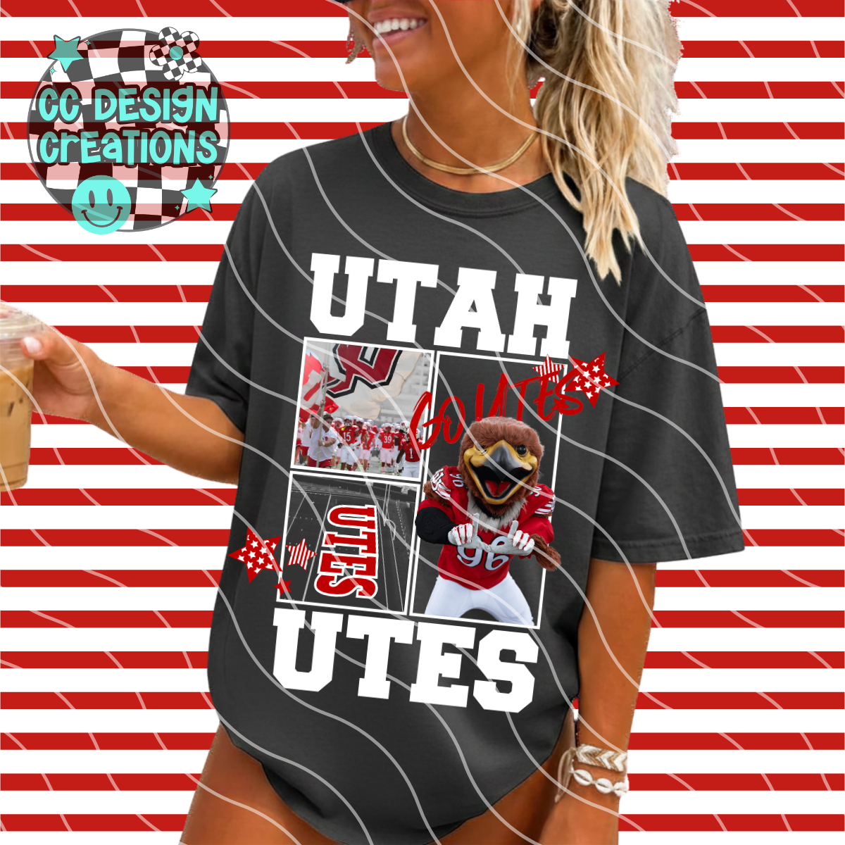 UTAH FOOTBALL COLLAGE PNG DIGITAL DOWNLOAD (WHITE + BLACK INCLUDED)