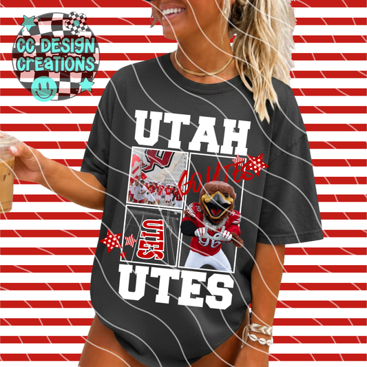 UTAH FOOTBALL COLLAGE PNG DIGITAL DOWNLOAD (WHITE + BLACK INCLUDED)