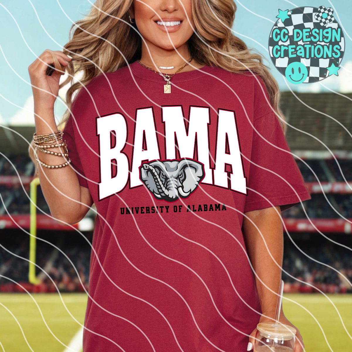 Bama Varsity Football PNG Digital Download (2 Files/Distressed Included)