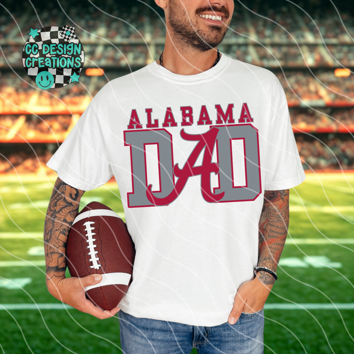 Alabama Dad Football PNG Digital Download