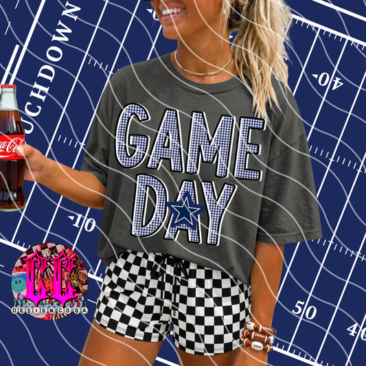 COWBOYS GAME DAY PLAID FOOTBALL PNG DIGITAL DOWNLOAD