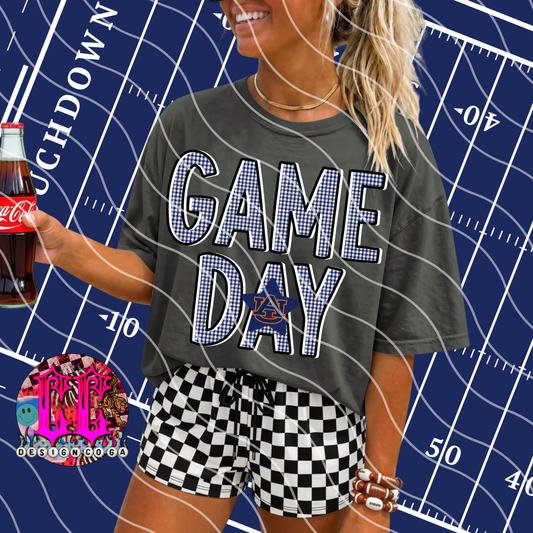 AUB GAME DAY PLAID FOOTBALL PNG DIGITAL DOWNLOAD