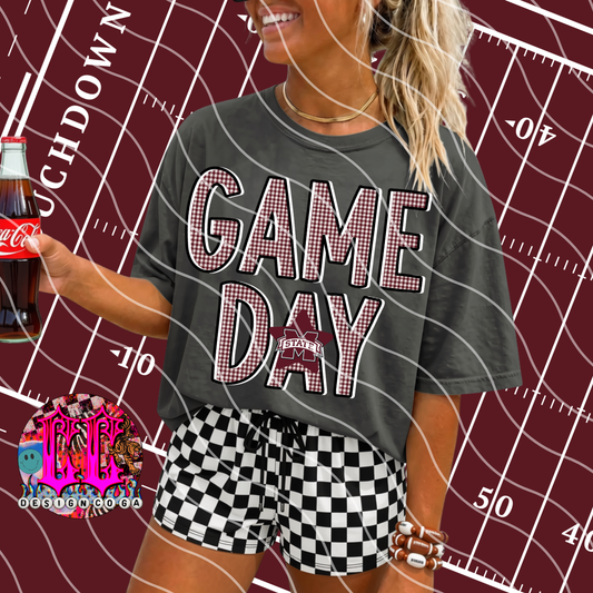 MS BULLDOGS GAME DAY PLAID FOOTBALL PNG DIGITAL DOWNLOAD