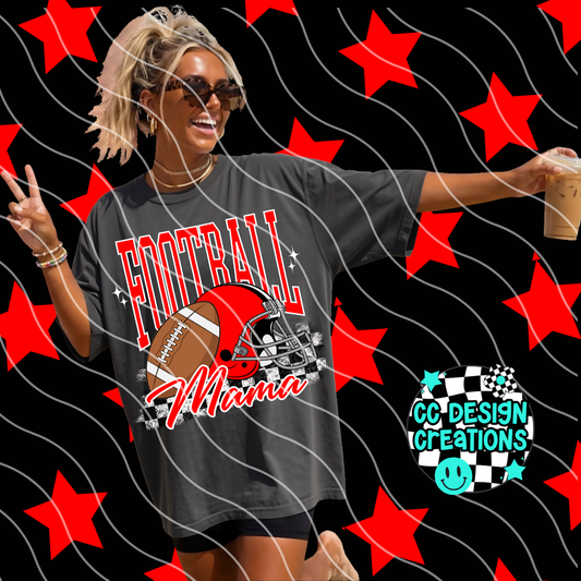 RED FOOTBALL MAMA PNG DIGITAL DOWNLOAD