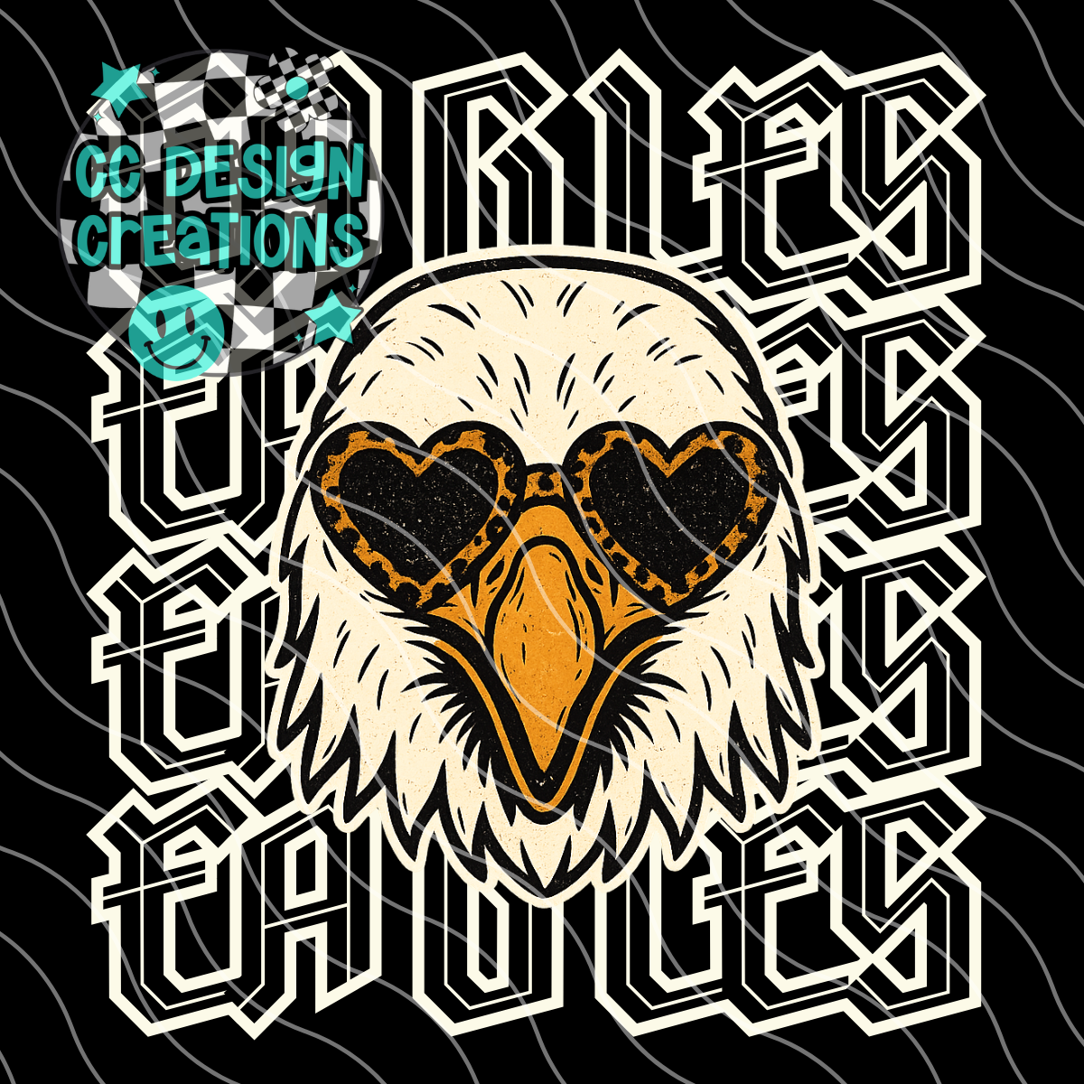 Eagles Preppy Grunge Mascot PNG Digital Download