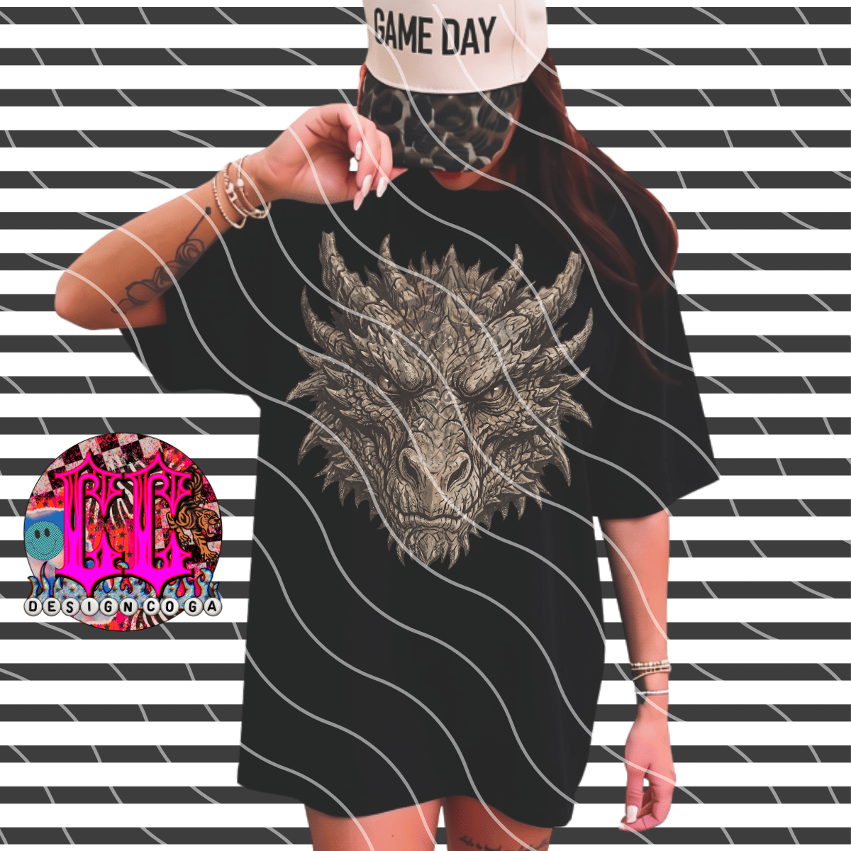 DRAGONS CAMO MASCOT PNG DIGITAL DOWNLOAD