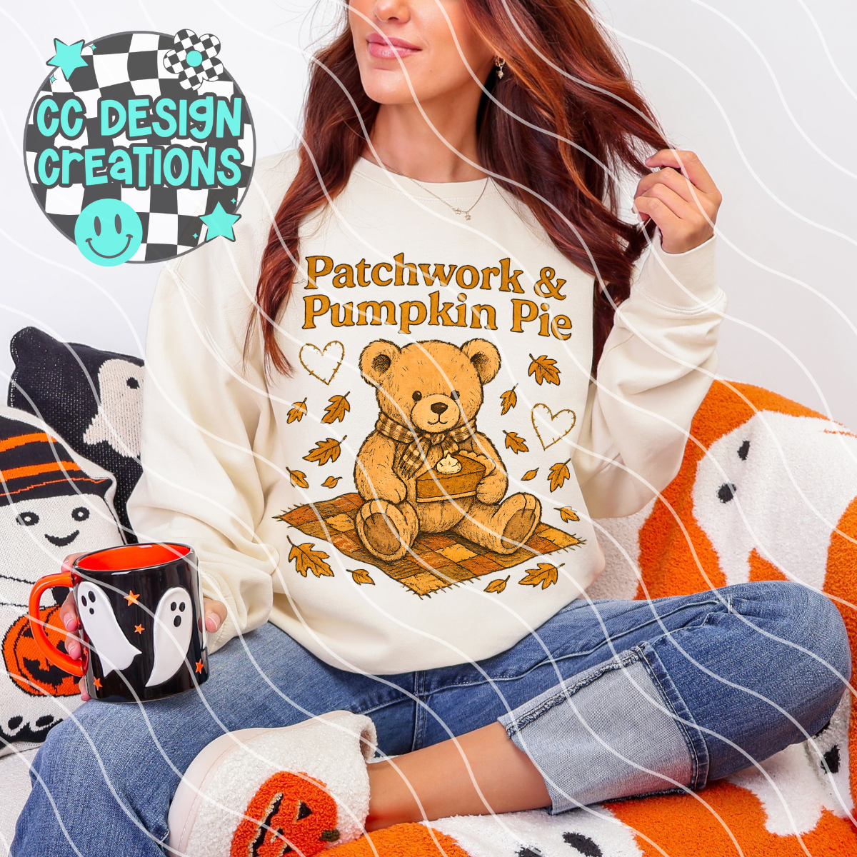 Patchwork & Pumpkin Pie PNG Digital Download