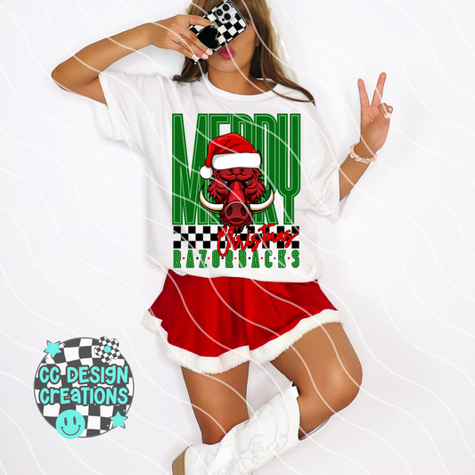 Christmas Razorbacks PNG Digital Download