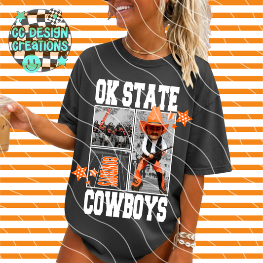 OK STATE FOOTBALL COLLAGE PNG DIGITAL DOWNLOAD (WHITE + BLACK INCLUDED)